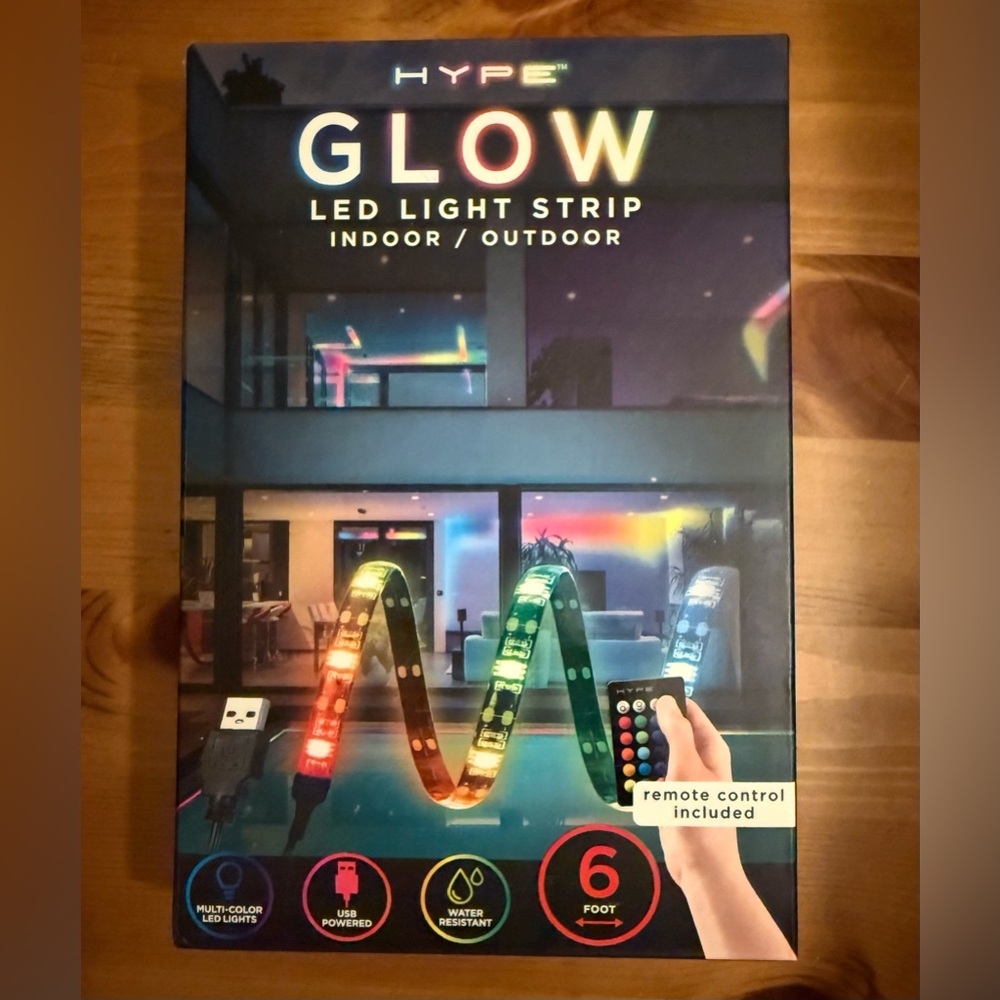 Led Light Strip Indoor/Outdoor Hype New In Box Remote Control Included 6 Feet